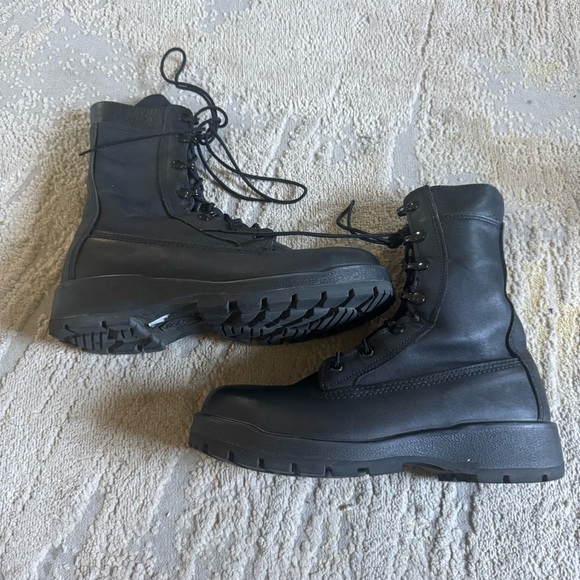 Belleville F360ST Steel Toe Combat black leather Boots vibrant sole lace up 9 - Picture 3 of 11
